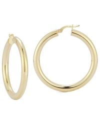 Italian Gold - 14k Polished Hoops - Lyst