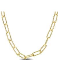 Italian Silver - 18k Over Paperclip Chain Necklace - Lyst