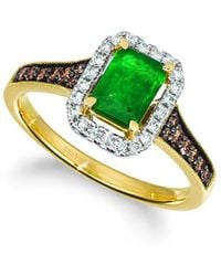 Le Vian - Balance 14k Two-tone 1.01 Ct. Tw. Diamond & Emerald Half-eternity Ring - Lyst