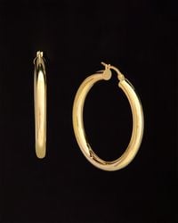 Italian Gold - 14k Polished Hoops - Lyst