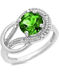 MAX + STONE - Max + Stone 10k 1.60 Ct. Tw. Diamond & Created Emerald Eternity Ring - Lyst