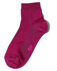 Stems - Silky Rib Quarter Socks - Lyst