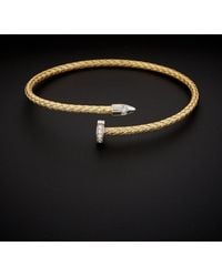 Meshmerise - 18K Over 0.08 Ct. Tw. Diamond Bangle Bracelet - Lyst
