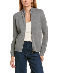 St. John - Cashmere-Blend Cable Zip Jacket - Lyst