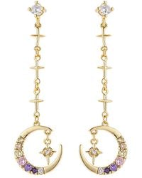 Eye Candy LA - 14k Plated Interstellar Cz Crystal Drop Earring - Lyst