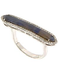 Meira T - 14k White Gold 3.52 Ct. Tw. Diamond & Blue Sapphire Ring - Lyst