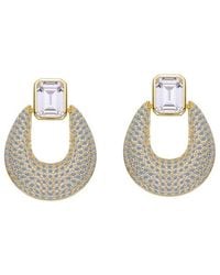 Rachel Glauber - 14k Plated Cz Drop Earrings - Lyst