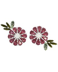Carolina Herrera - Cz Crystal Daisy Earrings - Lyst