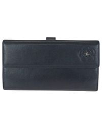 CHANEL - Black Calfskin Camellia Long Wallet (authentic Pre-loved) - Lyst