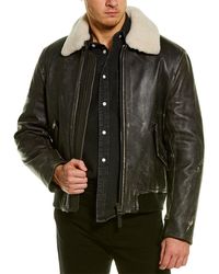 mackage leather bomber jacket