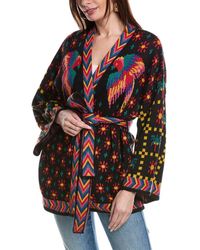 FARM Rio - Macaw Night Wool-blend Kimono Sweater - Lyst