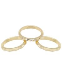 Ettika - Plated Simple Textured Set Of 3 Rings - Lyst