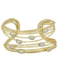 Ebru Jewelry - Pearl Collection Plated 0.27In Pearl Cuff Bracelet - Lyst