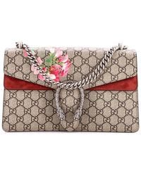 Gucci - Burgundy Blooms Print Gg Coated Canvas Dionysus Bag Small (Authentic Pre-Loved) - Lyst