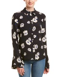 10 Crosby Derek Lam Bell-sleeve Silk Top - Black