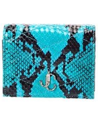 Jimmy Choo - Farone Snake-Embossed Quilted Leather Card Case - Lyst