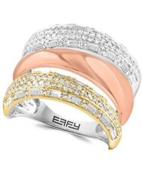 Effy Fine Jewelry - 14K Tri-Tone 0.95 Ct. Tw. Diamond Ring - Lyst