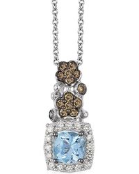 Le Vian - Le Vian 14K 0.93 Ct. Tw. Diamond & Aquamarine Pendant Necklace - Lyst