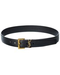 Saint Laurent - Monogram Leather Belt - Lyst