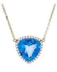 Gemstones - 14k 3.91 Ct. Tw. Diamond & Blue Topaz Necklace - Lyst