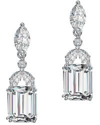 Genevive Jewelry - Silver Cz Drop Earrings - Lyst