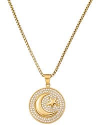 Eye Candy LA - The Bold Collection Titanium Cz Star & Moon Pendant Necklace - Lyst