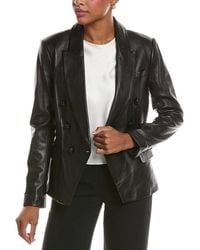 L'Agence - Kenzie Leather Blazer - Lyst