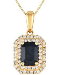 Gemstones - 14k 0.24 Ct. Tw. Diamond & Sapphire Pendant Necklace - Lyst
