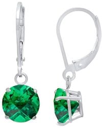 MAX + STONE - Max + Stone Silver 1.40 Ct. Tw. Created Emerald Dangle Earrings - Lyst