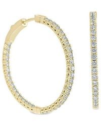 Forever Creations USA Inc. - Forever Creations 14k 1.20 Ct. Tw. Diamond Inside And Out Hoops - Lyst