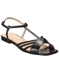 Theory - V Strap Leather Sandal - Lyst