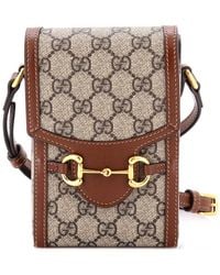 Gucci - Gg Coated Canvas & Leather Horsebit 1955 Crossbody Mini (Authentic Pre-Loved) - Lyst