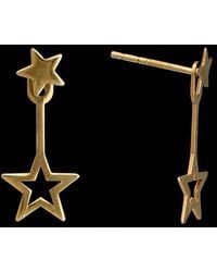 Italian Gold - 14k Star Drop Earrings - Lyst