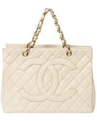Chanel - Quilted Caviar Leather Small Shopping Tote (Authentic Pre-Owned) - Lyst