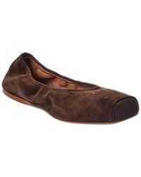 Alaïa - Alaïa Square Suede Ballet Flat - Lyst