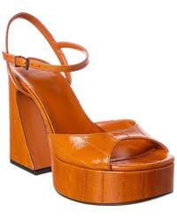 Fendi - Arco Leather Platform Sandal - Lyst