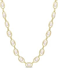 Rina Limor - 18k Over Silver 8-8.5mm Pearl Cz Necklace - Lyst