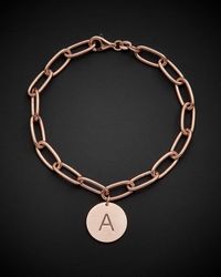 Italian Gold Over Silver - 18k Initial Bracelet - Lyst