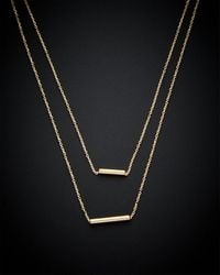 Italian Gold - 14k Tube Pendant Necklace - Lyst