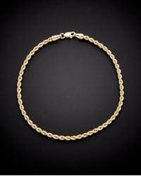 Italian Gold - 14K Hollow Rope Bracelet - Lyst