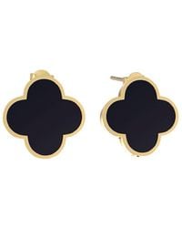 Gabi Rielle - 14k Over Silver 3.06 Ct. Tw. Black Onyx Clover Studs - Lyst
