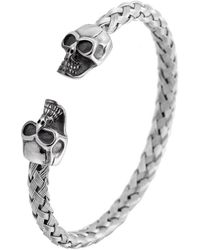Eye Candy LA - Luxe Collection Willie Stainless Steel Skull Cuff Bracelet - Lyst