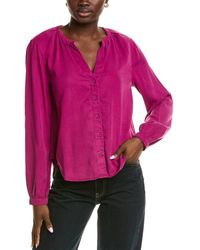 Bella Dahl - Elastic Neck Button Down Shirt - Lyst