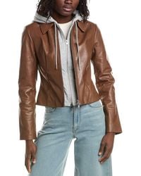 Lamarque - Removable Bib Leather Jacket - Lyst