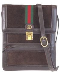 Gucci - Suede Sherry Line Shoulder Bag (Authentic Pre-Loved) - Lyst