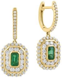 Effy Fine Jewelry - 14k 1.58 Ct. Tw. Diamond & Emerald Earrings - Lyst