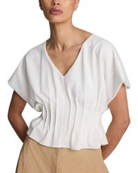 Kenneth Cole - Pleated V-Neck Pullover Top - Lyst