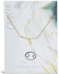 Sterling Forever - Rhodium Plated Cancer Pendant Necklace - Lyst