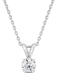 Lab Grown Diamonds - Platinum 0.75 Ct. Tw. Lab-grown Diamond Pendant Necklace - Lyst