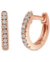 Sabrina Designs - 14K Rose 0.05 Ct. Tw. Diamond Huggy Earrings - Lyst